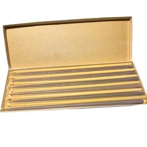 Vintage Colonial Candle Co. Flower Tapers Boxed Set of 12, Cream & Taupe